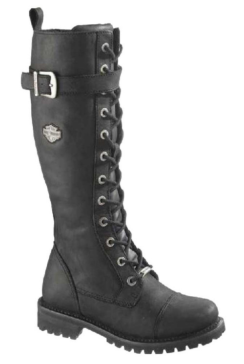 靴 Harley Davidson Women Riding Boots Shay Harley-Davidson® Women's Savannah Black Leather 14-Inch Motorcycle