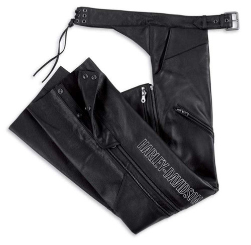 Harley-Davidson® Women's Deluxe Leather Motorcycle Chap Black
