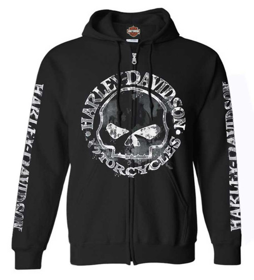 Harley-Davidson® Men's Zippered Sweatshirt Jacket, Willie G Skull