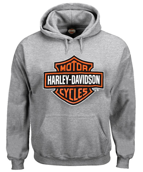 Harley-Davidson® Men's Pullover Sweatshirt, Bar & Shield Hoodie, Gray ...