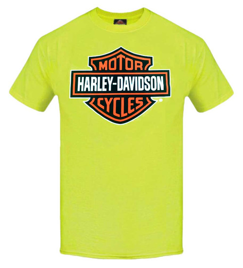 Harley-Davidson® Men's Elongated Bar & Shield Safety Green T