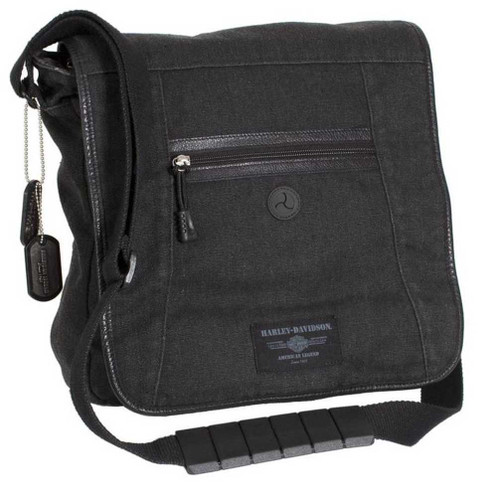 HARLEY-DAVIDSON バッグ グレー/ブラック Harley-Davidson® Men's C4 Vertical Messenger Bag Gray Canvas