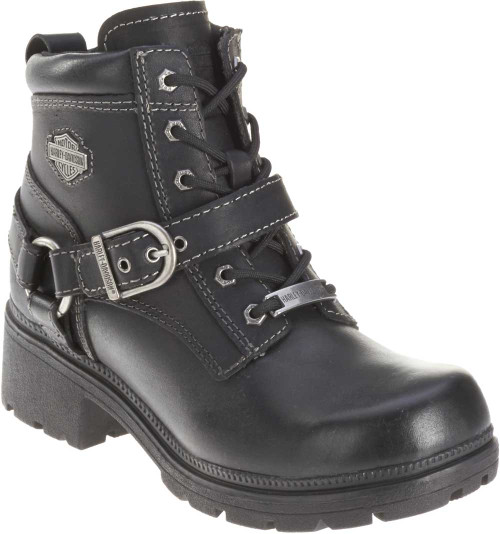 Harley-Davidson ☆ Tessa Combat Boots Women's Harley Davidson Womens TESSA Boots Black Leather Motorcycle