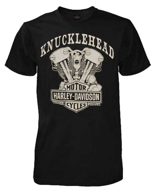 Harley-Davidson® Men's Knucklehead Engine Authentic T-Shirt Black