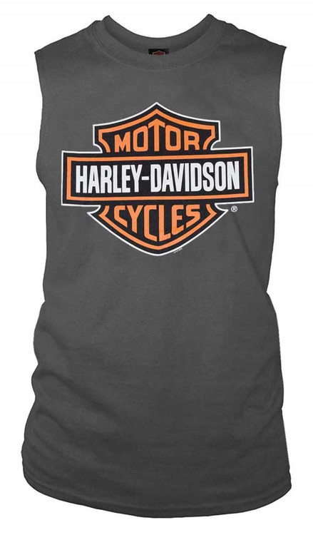 Harley-Davidson Mens Bar /& Shield Muscle Shirt Tank Top Charcoal Tee 30296624