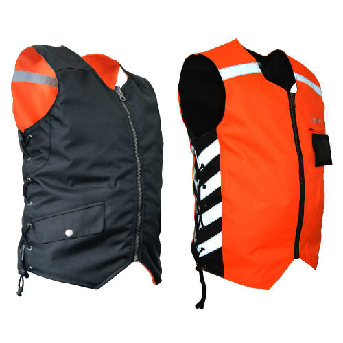 Missing Link Mens Military Duty Reversible Safety Vest - Orange