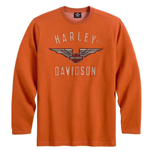 Harley-Davidson® Men's Knit Shirt, Winged Performance Long Sleeve