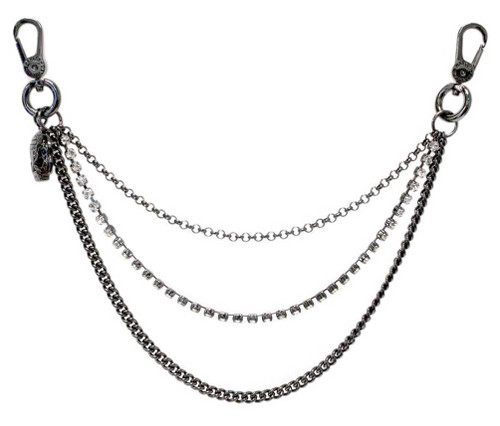 Harley-Davidson® Women's Swag Hip Chain, Sugar Willie G Skull, Silver ...