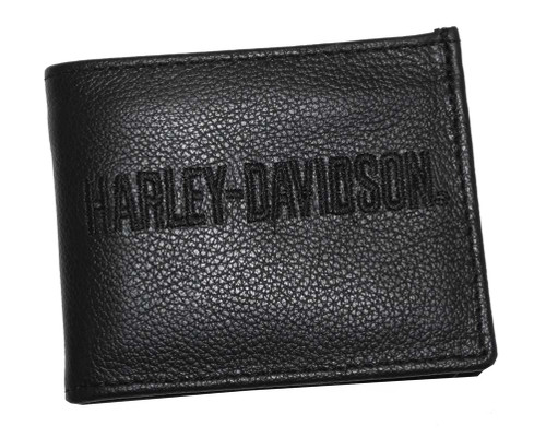 Harley-Davidson® Men's Embroidered H-D Wallet Black Leather FB808H-7B ...