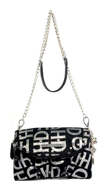 Harley-Davidson® Women's Black & Silver Jacquard Chain Bag Purse