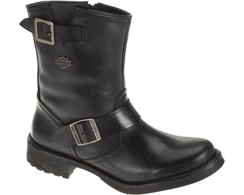 Harley-Davidson® Women's Halsey 8-Inch Black Leather Boots. D83765