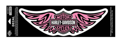 Harley-Davidson® Straight Wing Medium Pink Decal, 12'' W x 3-1/2