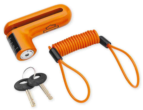 Harley-Davidson® Disc Brake Security Lock & Reminder Cord, Orange