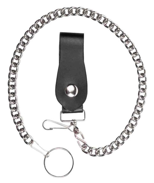 Men's 18 inch Biker Styled Wallet Chain, Nickel Finish