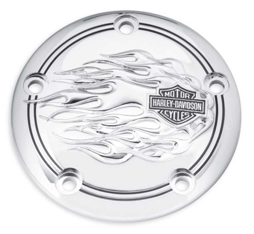 Harley-Davidson® Bar & Shield Flames Timer Cover, Fits Twin-Cam
