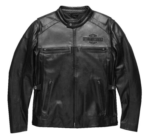 Harley-Davidson® Men's Votary Colorblocked Leather Jacket, Black