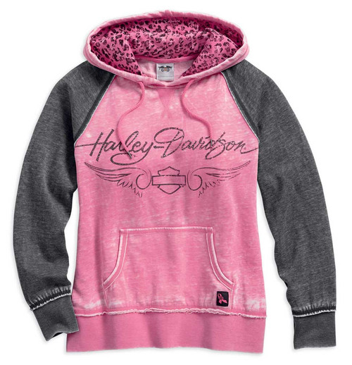Harley-Davidson® Women's Pink Label Leopard Accent Hoodie