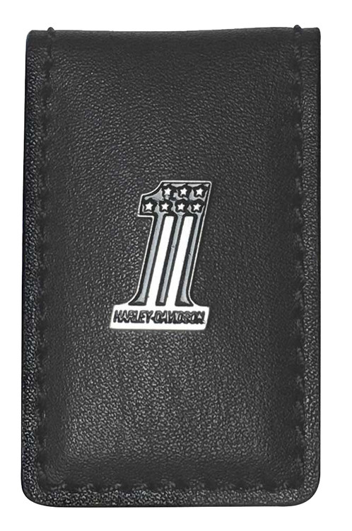 Harley-Davidson® Men's One Medallion Magnetic Money Clip, Black CR2381L ...