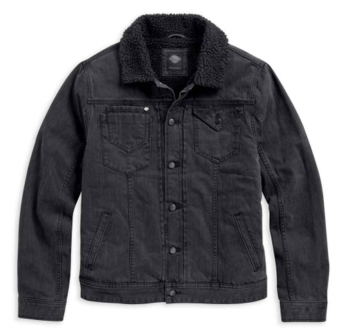 Harley-Davidson® Men's Sherpa Fleece Collar Denim Causal Jacket