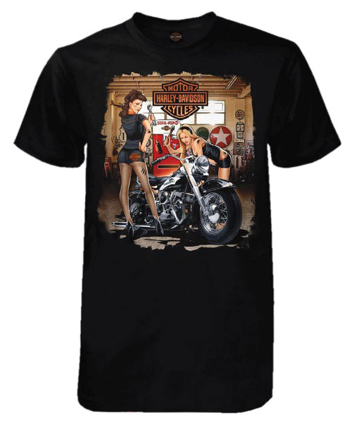 Harley-Davidson® Men's Grease Girls Short Sleeve Tall T-Shirt, Solid Black