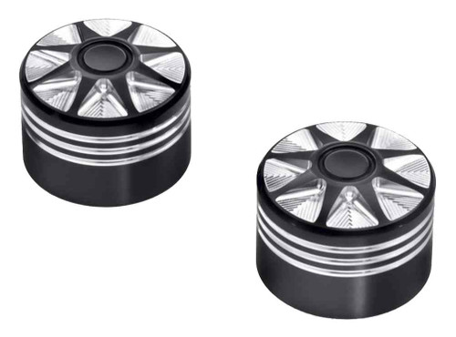 Harley-Davidson® Burst Front Axle Nut Covers, Fits VRSC Models, Black ...