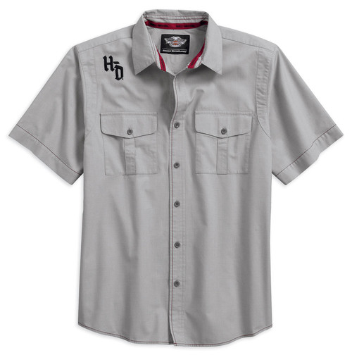 Harley-Davidson® Men's Contrast Stitch Short Sleeve Woven Shirt