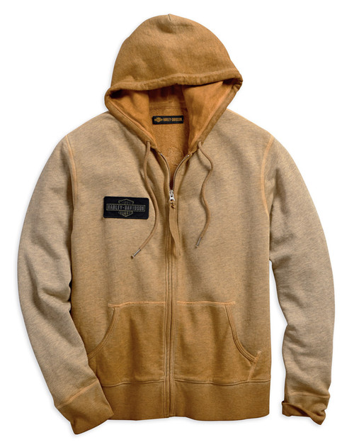 Harley-Davidson® Men's Oak Leaf Slim Fit Zippered Hoodie, Orange