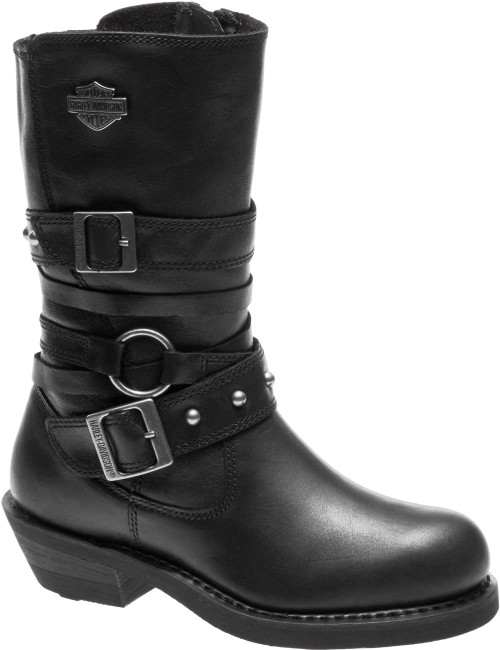 Harley-Davidson® Women's Ardwick 9-Inch Black Leather Motorcycle Boots ...