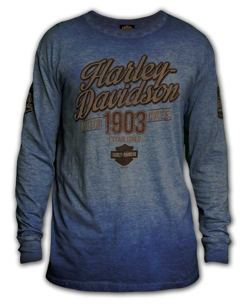 harley davidson long sleeve denim shirt