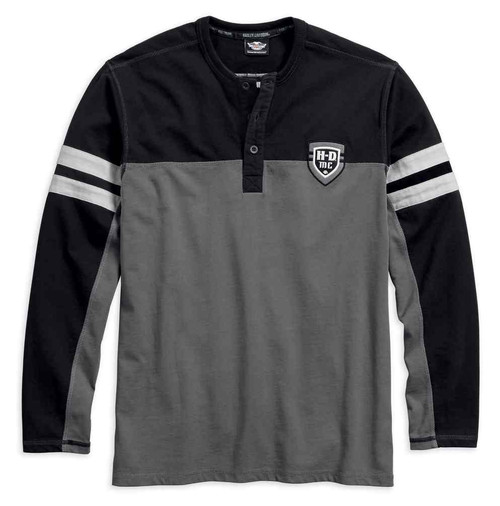 Harley-Davidson® Men's Colorblocked Long Sleeve Henley Shirt 96429
