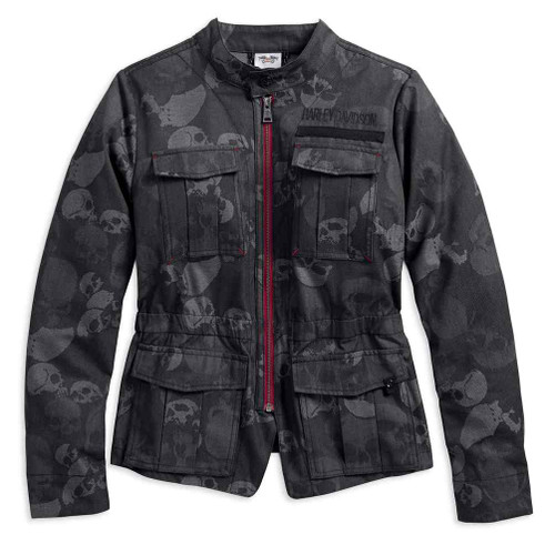 Harley-Davidson® Women's Skull Jacquard Woven Casual Jacket, Black