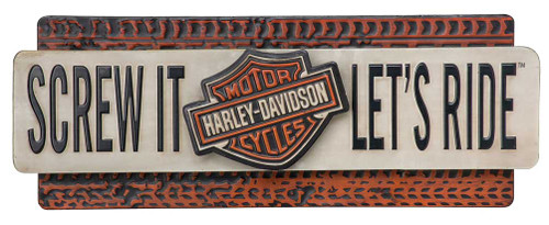 Harley-Davidson® Screw It Let's Ride Embossed Metal Sign, 22 x 9 Inches ...