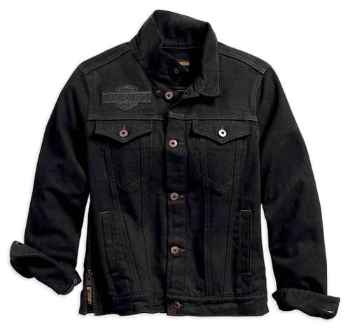 Harley-Davidson® Women's Winged Applique Denim Jacket, Black 98593