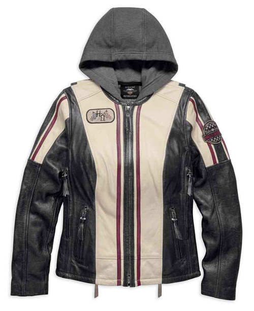 Harley-Davidson® Women's Alyssa 3-in-1 Leather Jacket, Stone 97004