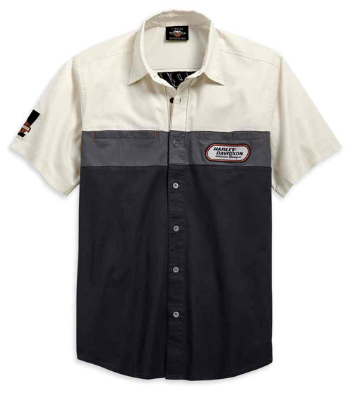 ◆Harley Davidson◆ Vintage Racing Flag Pigment Short Sleeve Harley-Davidson® Men's Racing Colorblocked Short Sleeve