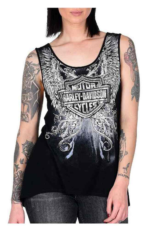Harley-Davidson タンク 黒 チェック柄 Harley-Davidson タンク 黒 チェック柄