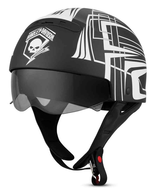 black lightning motorcycle helmet Harley-Davidson® Men's Skull Lightning 3-in-1 X04 Helmet, Matte Black  98297-19VX