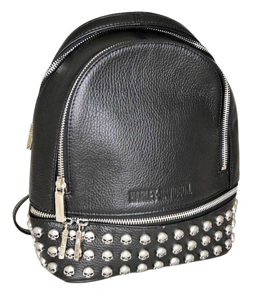 Harley-Davidson Grey Leather Willie G Skull Mini Backpack Purse Willie G Skull Backpack | Harley-Davidson USA main image 2