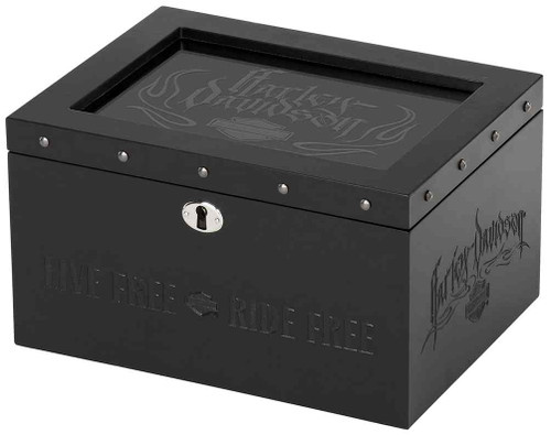 Harley-Davidson® Live Free - Ride Free Wooden Jewelry Box, Velvet