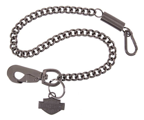 Harley-Davidson® Men's Gunmetal Bar & Shield 25 inch Wallet Chain