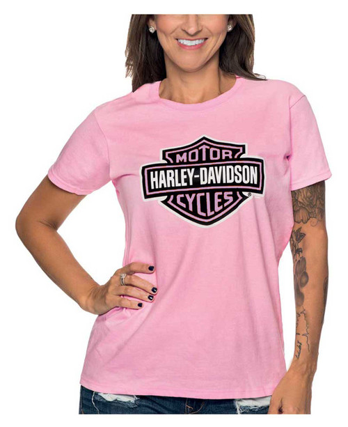 NEW Women Harley-Davidson Bar and Shield Knock Out Lettering Shirt