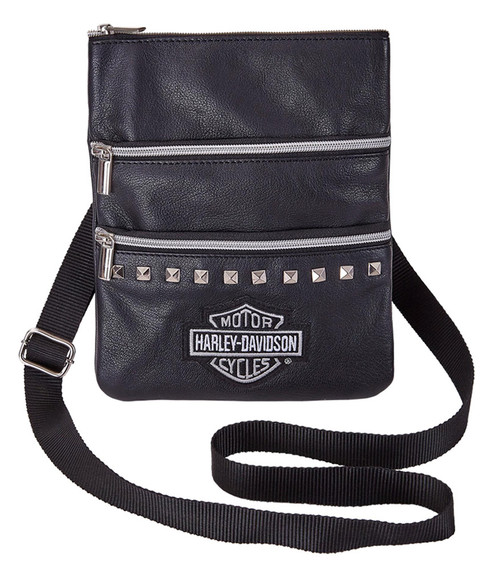 Harley-Davidson Women's Quilted X-Body Cross-body Crossbody Sling Purse, Black