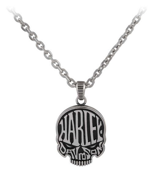 Harley-Davidson® Men's Calavera Skull Stainless Steel Necklace
