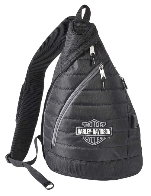 HarleyDavidson® Bar & Shield Deluxe USB Quilted Travel Sling Backpack