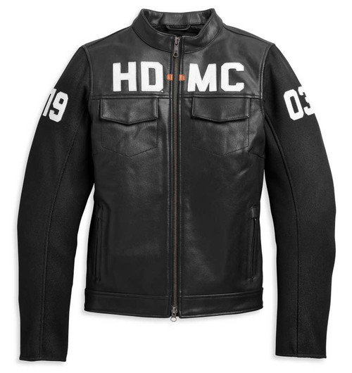 Harley-Davidson® Women's HD-MC Mixed Media Bomber Jacket, Black
