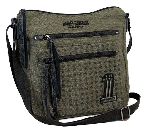 Harley-Davidson Women's Embroidered #1 Distressed Denim Hip Bag w