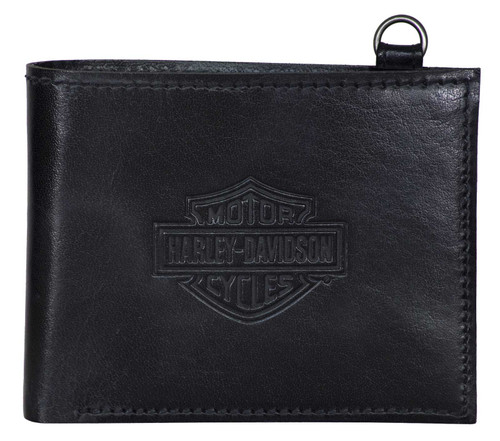 Harley-Davidson® Men's Traditional B&S Bi-Fold Genuine Leather