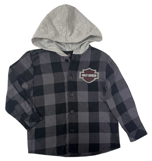 Harley-Davidson Little Boys' French Terry Toddler Zip-Up Hoodie - Black