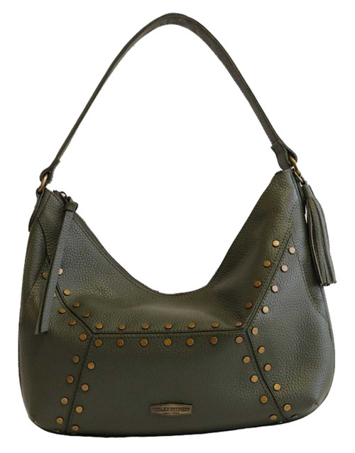  Harley-Davidson Women's Ombre Effect Studded Leather HOBO Purse  - Gray & Black : Harley-Davidson: Clothing, Shoes & Jewelry