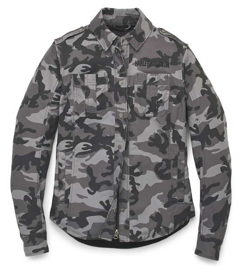 Harley-Davidson® Women's Operative Camo Print Riding Shirt Jacket
